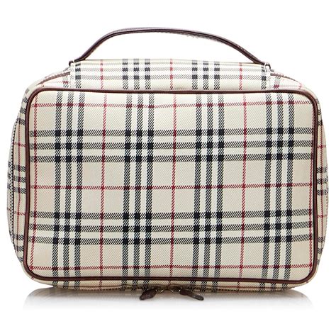 Cloth vanity case Burberry Beige in Cloth 